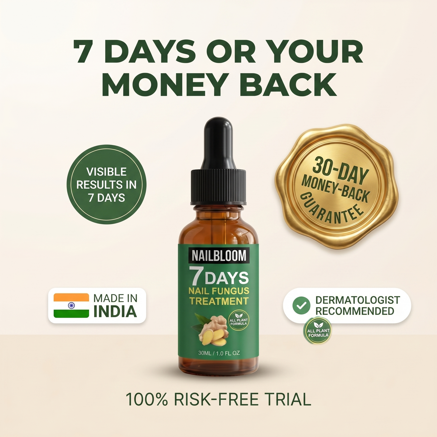 Nailbloom™ 7 Days Nail Fungus Treatment | Plant Based Drops | Buy 1 Get 1 FREE
